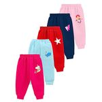 Kuchipoo Cotton Blend Regular Fit Baby Girls Legging , Pajamas - Pack Of 5 (Multicolor, 4-5 Years, Paj-134)