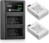 FirstPower LP-E8 Battery and Dual USB Charger Compatible with Canon EOS Rebel T2i, T3i, T4i, T5i, EOS 550D, 600D, 650D, 700D, Kiss X4, Kiss X5, Kiss X6 Cameras