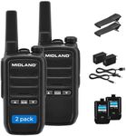 Midland BR10 Heavy-Duty Business Walkie Talkies – 2-Watt Long Range Two-Way Radios, FRS License-Free, Rechargeable Battery, Portable Handhelds for Job Sites & Manufacturing (2-Pack)