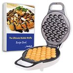 Hong Kong Bubble Waffle Maker by StarBlue with Bonus Recipe e-Book - White - Make Hong Kong Style Bubble Egg Waffle in 5 Minutes, AC 220-240V 50/60Hz 640W, UK Plug