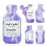 VIAL SAFE Insulin Bottle Protector Case for Diabetes, Never Risk Breaking Your Insulin Vial, Reusable, Flexible Silicone Protective Sleeve, 2-Pack (Size Short), Tie Dye Purple