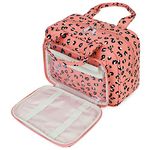 Full Size Toiletry Bag Large Wash Bag Makeup Bag Travel Organizer Cosmetic Bag for Women (Orange Leopard)