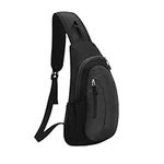 MEDILOE Sling Bag for Men Women, Sling Shoulder Backpack Small Rucksack for Men Nylon Waterproof Lightweight Chest Bag Anti Theft One Strap Rucksack for Travel Sports Hiking, Large Capacity (Black)