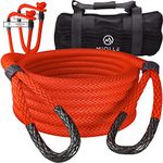 MiolleGear ATV/UTV Kinetic Recovery Rope kit (Firecracker RED, 1/2" x20') - Offroad Snatch Strap - Includes 2 Soft Shackle for Snowmobile, Truck, Car - Ultimate Elastic Straps Towing Gear