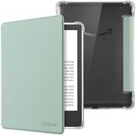 CoBak Case for 6" Kindle 11th Generation 2024 and 2022 - Ultra Slim Lightweight Transparent Clear TPU Back Shell Protective Cover with Auto Wake/Sleep for Kindle, Agave Green