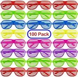 PREXTEX Mega Pack 100 Pairs of Kids Plastic Shutter Shades Glasses - Shades Sunglasses - Eyewear Party Favors and Party Props - Assorted Colors - Last Day of School Gifts for Kids