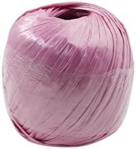 Plastic Rope,TTZEZE Polyester Rope,4cm/1.57''Width Nylon Twine Rolls,Outdoor PP Rope String Assortment,150G Straw Rope Household Bundled for Packing Gardening Craft 150m/492ft Pink