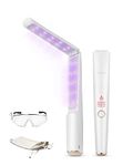 UV Light Sanitizer Wand, Portable UVC Light Disinfector Lamp Chargable Foldable UV Wand for Home Hotel Travel with Goggle Safety Glasses