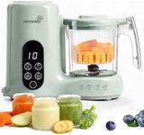 GROWNSY Baby Food Maker with Steam Basket, One Step Baby Food Processor Steamer Puree Blender Grinder Mills Machine, Auto Cooking Grinding and Sterili-zing for Healthy Homemade Baby Food, Green