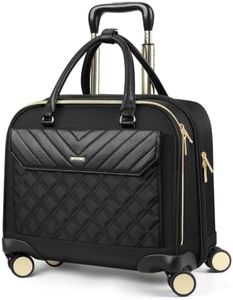 star cloud Rolling Laptop Bag for Women, 45L Rolling Briefcase with Wheels, 16x15.5x9.5 Wheeled Laptop Bag with USB Type-C Ports, Quiet Spinner Wheels, Luggage Strap, Black Gold