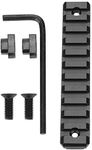 Uadme Picatinny Rail Section, 5 Slots Aluminum Tactical Lightweight M-LOK Rail with Nuts Screws and Wrench, Picatinny Weaver Rail Mount Accessories for Outdoor Hunting