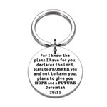 Bible Verse Keychain Inspirational Christmas Christian Gifts for Women Men Easter Prayer Religious Faith Gifts Keyring for Son Daughter Teen Boy Girl Him Her Thanksgiving