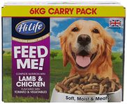 HiLife FEED ME! - Complete Dry Dog Food - Lamb Chicken Tomato Vegetables - Soft, Moist & Meaty, 6kg