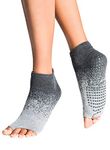 Tucketts Womens Yoga Toe Socks, Toeless Non Slip Skid Grippy - Anklet Style (Glacial Moraine)