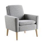 Marketero Armchair Comfy Fabric Accent Chair with Upholstered Single Sofa Occasional Modern Arm Chairs for Living Room Bedroom Reading Reception Lounge Grey