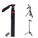 Digitek (DTR 565 SS) Tripod Selfie Stick with Wireless Remote, 360° Rotation, 7-Section Aluminum Rod, 1450mm Max Height, 3kg Load, GoPro Adapter – Compatible with Phone & Action Cameras