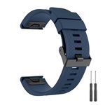 for Quickfit 22mm Strap for Garmin Fenix 7/Fenix 7 Pro/Fenix 7X/Fenix 6 Pro/Fenix 6/Fenix 5/5 Plus Strap,Silicone QuickFit 22mm Band for Garmin Instinct/Approach S60/S62/Forerunner 945/935(Blue)