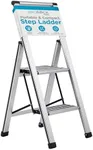 BIRDROCK HOME 2 Step Ladder | Folding Anti-Slip Step Stool, 250 lb Capacity | Lightweight, Slim & Sturdy Design for Household, Kitchen, Garage, Indoor & Outdoor Use | Collapsible, Portable, Heavy-Duty