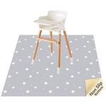 Baby Splat Floor Mat for Under High Chair/Arts/Crafts by CLCROBD, 51" Waterproof Anti-Slip Food Splash Spill Mat for Eating Mess, Washable Floor Protector Mat and Table Cloth (Star)