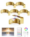 EZVALO Picture Lights for Wall with 2 Color Temps & 12 RGB,2000mAh Rechargeable Battery Painting Light,Dimmable Art Display Light with Remote Timer,Wireless Gallery Lights for Picture,Frame(6 Pack)