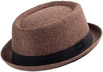 Heritage Traditions Straw Pork Pie Hat (Dark Tan, L)