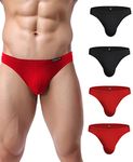 Avidlove Slip Men's Pack of 4 Modal Soft Underpants Short Underwear Underpants Trunk Shorts Underwear Men Gr. EU L 2 x black/ 2 x red