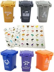 AITING Kids Garbage Classification Toy Vehicles Garbage Truck's 6 Trash Cans +100 Card