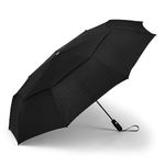 ShedRain Vortex Automatic Jumbo Compact Folding Windproof Travel Umbrella – Push Button Open & Close - Rain & Windproof Vented Double Canopy – Protect from Rain, Sun & Wind - Wind Tunnel Tested to 75