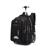 WMHYLYH Rolling Backpack, Waterproof Laptop Backpack with Wheels for Adult and Men Women, Carry on Backpack with Large Wheels, Black, 22inch, Business