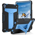 DUEDUE Lenovo Tab P11 Case,Lenovo Tab P11 Plus Case-Kickstand Heavy Duty Cover Shockproof Full Body Protective Tablet Case for Lenovo Tab P11 2020/P11 Plus 2021 11 Inch, Black/Blue