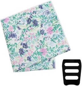 GHTIYLP Floral Pocket Squares for Men with Holder Printed Flower Mens Handkerchief Cotton Suit Pocket Hanky for Wedding (Pastel Floral)