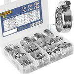 SMLCON Heavy Duty Hose Clamp Kit - 44PCS,1/4''- 1-1/8'' Adjustable Worm Gear Drive Hose Clamps Stainless Steel 304 for Fuel Injection Line, Automotive, Radiator, Garden,Plumbing