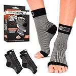 Fit Nation Plantar Fasciitis Support & Ankle Support Socks (2 Pairs) - Breathable Compression Socks for Women, Compression Socks Men, Achilles Tendon Support, Ankle Compression Socks (Black)