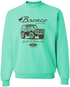 Ford Bronco Wild Untamed Sweatshirt – Vintage Off-Road Sweater | Gift for Men, for Truck & Adventure Lovers, Mint, 3X-Large