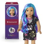 American Girl Truly Me 18-inch Doll #119 with Blue Eyes, Blue-Purple Hair, Lt-to-Med Skin, Black T-Shirt Dress, for Ages 6+