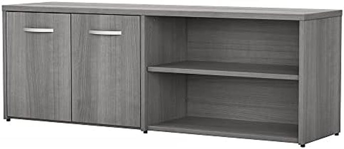 Bush Business Furniture Studio C Low Storage Cabinet with Doors by Platinum Gray Chrome Finish