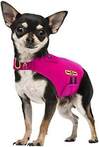 CozyVest 3-in-1 Calming Vest Music & Aromatherapy Dog Anxiety Coat Relaxing Sound & Essential Oil Scent Treats Canine Stress Relief Fireworks Thunder Separation Shirt Jacket(Pink, XXS [Up to 7 Lbs])