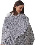 Insular Nursing Cover for Breastfeeding, Infant Feeding Cover Breathable Cotton Privacy Breastfeeding Apron, Black Wave)