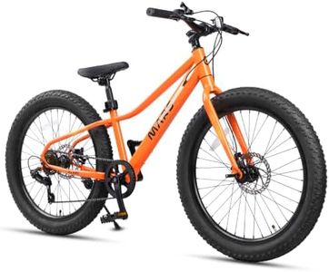 Glerc Mars Kids Mountain Bike, 24 Inch Fat Tire Bike for Teen Ages 9-15 Year Old, Boys Bicycle with 2.8-Inch Wide Tires and 6 Speed Drivetrain, Orange