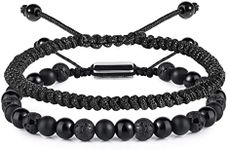 CARITATE Black Beaded Bracelets for