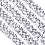 PH PandaHall 10m x 25mm Elastic Sequin Flat Glitter Stretch Bling Paillette Fabric Ribbon Applique Trim Lace Band for Christmas Dress Pants Embellish Headband Sewing, Silver