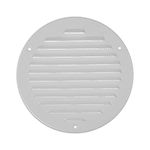 ECOPRO VENT White Metal 5'' Inch Round Ventilation Grille - Inside/Outside use - (Grille: 5''Ø/Cover Area: 6.25''Ø) - Air Vent Louver - Available 4 Sizes / 2 Types / 1 Color.