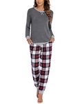 Ekouaer Pajamas for Women Long Sleeve Crew Neck Christmas Comfy Pjs Lounge Sets with Pockets