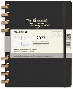 Moleskine Monthly Planner 2023 12-Month Monthly Diary, Monthly Notebook with Hard Cover, Size Extra Large 19 x 25 cm, Remake Midnight