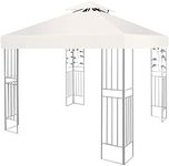 Gazebo Canopy Replacement Covers 3x3m 160GSM Cream Outdoor Garden Gazebo Waterproof Canopy With Double decker roof cover Patio Replacement Tent Top Canopy Garden Patio Party Tent (TOP ONLY)