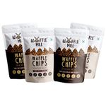 Waffle Mill - Waffle Chips - Combo Pack - Dark Choco Drizzle + Milk Choco Drizzle - Pack of 4 (2+2) - 340Gm