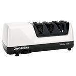 Chef’sChoice 1520 AngleSelect Diamond Hone Electric Knife Sharpener for 15 and 2-degree Knives 100-percent Diamond Abrasives Stropping Precision Guides Manufactured in US, 3-Stage, White