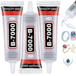 B7000 Super Glue,Multi Functional Glue Transparent Paste Adhesive Multi-Function Repair Glues Suitable for Phone Jewelry Glass Wood Metal Fabric (50mL) 3pcs