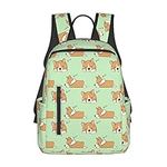 ILEABEC Travel Backpack For Women Men Cute Dog Laptop Backpack Casual Daypack Backpacks, Sleeping Corgi Dogs, One Size