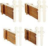 Juvale 100 Pack Unfinished People Shaped Craft Sticks, Wooden Popsicle Sticks for DIY Projects